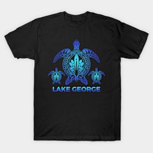 Vintage Lake George New York NY Ocean Blue Sea Turtle Souvenirs T-Shirt